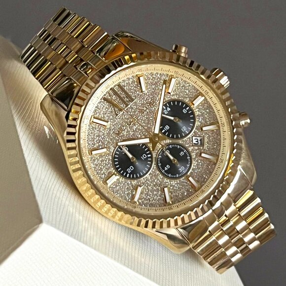 Michael Kors Oversized Lexington Gold-Tone Watch – Brand New (MK8494) - Picture 1 of 11